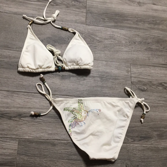 white rhinestone swimsuit